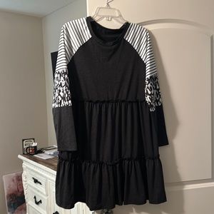 Boutique leopard ruffle dress size L